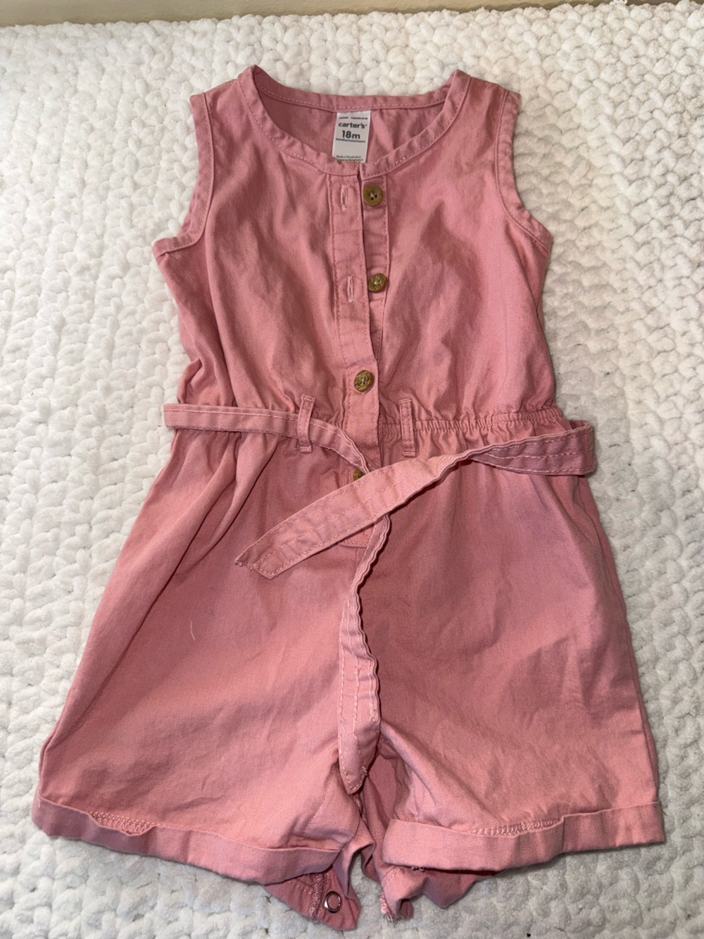Carter's Dusty Pink Paperbag Waist Shorts with Self-Tie Belt